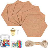 BENECREAT Cork Insulation Sheets, with Adhesive Back, Hexagon, Mixed Color, 23.3x20.3x0.56cm, 6pcs/set(DIY-BC0003-19)