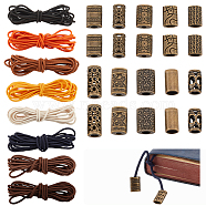 DIY Column Beaded Elastic Bookmark Making Kit, Including Alloy Bead Cone, Cord Ends, Polyester Elastic Cord, Antique Bronze, 21Pcs/box(FIND-BC0004-24)