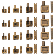 Elite 16 Sets 4 Styles Clothing Accessories, Zinc Alloy Zipper Repair Accessories 3#5#8#10# Insert Box and Pin Fix Retainer, Antique Bronze, 8.5~17x5.5~12x4~6.5mm, Pin: 8.5~16.5x2~3.5x2~4mm, 2pcs/set, 4 sets/style(FIND-PH0020-13AB)