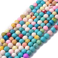 Natural Howlite Beads Strands, Dyed & Heated, Round, 6x6~7mm, Hole: 1mm, about 63pcs/strand, 14.96 inch(38cm)(G-C180-20)