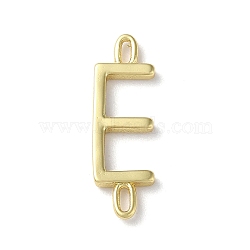 Rack Plating Brass Connector Charms, for Personalized Name Necklace Making, Cadmium Free & Lead Free, Long-Lasting Plated, Real 18K Gold Plated, Letter E, 22.5x7x1.5mm, Hole: 3x0.8mm(KK-P245-07G-E)