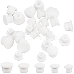 30Pcs 5 Styles Silicone Bottle Seal Plug, Reusable Replacement Bottle Stopper, Flat Round, White, 14~20x9~13mm, 6pcs/style(AJEW-GF0007-97)