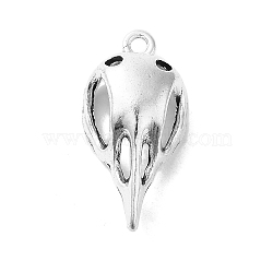 Tibetan Style Alloy Pendants for Halloween, Skeleton, 30.5x15x10.5mm, Hole: 2mm(PALLOY-O002-10B-AS)