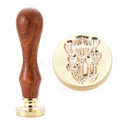 Brass Wax Sealing Stamp, with Rosewood Handle for Post Decoration DIY Card Making, Whale Pattern, 89.5x25.5mm(AJEW-F047-A21)