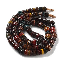 Handmade Nepalese Lampwork Beads, Barrel, Coconut Brown, 10.5~11x8~8.5mm, Hole: 3.5mm, about 80pcs/strand, 25.39''(64.5cm)(LAMP-Z008-11C)