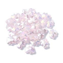 Electroplate Glass Beads, Half Plated, AB Color Plated, Bear, Lavender Blush, 9.5x8.5x4mm, Hole: 1.2mm(EGLA-P059-01B-AB02)