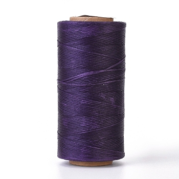 Waxed Polyester Cord, Micro Macrame Cord, Waxed Sewing Thread, Flat, Indigo, 0.8mm, about 284.33 yards(260m)/roll