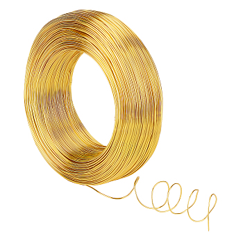 Round Aluminum Wire, Bendable Metal Craft Wire, for DIY Jewelry Craft Making, Gold, 18 Gauge, 1mm, 200m/500g(656.1feet/500g), 500g