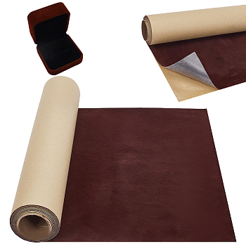 Self Adhesive Velvet Flocking Fabric, for Jewelry Drawer Craft Fabric, Black, 40.2x0.1cm