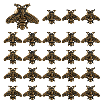 24Pcs Bees Alloy Brooch, Exquisite Lapel Pin Backs for Men Women, Antique Bronze, 20x25.5mm