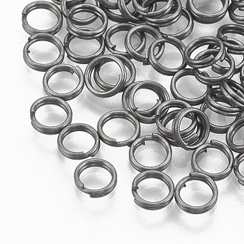 Iron Split Rings, Double Loops Jump Rings, Cadmium Free & Lead Free, Raw(Unplated), 8x1.4mm, about 6.5mm Inner Diameter, about 6000pcs/1000g