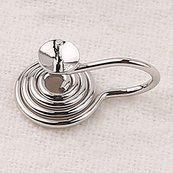 Brass Clip-on Earring Findings, for Earring Making, Platinum, 14x11mm