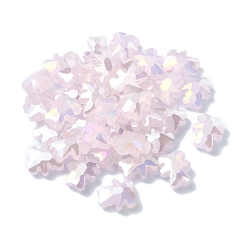 Electroplate Glass Beads, Half Plated, AB Color Plated, Bear, Lavender Blush, 9.5x8.5x4mm, Hole: 1.2mm