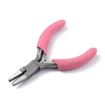 Polishing Jewelry Pliers, Flat Nose Pliers for Jewelry Making Supplies, Deep Pink, 8x4.1x0.9cm