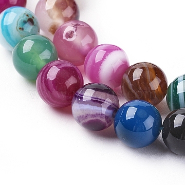 Chapelets de perles en agate à rayures naturelles/agates à bandes(G-G582-8mm-46)-3