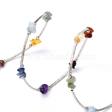 Three Loops Natural Gemstone Beaded Wrap Bracelets(BJEW-JB02331-03)-3
