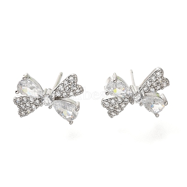 Clear Butterfly Cubic Zirconia Stud Earrings