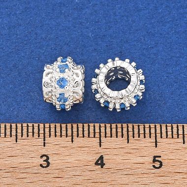 Brass Micro Pave Cubic Zirconia European Beads(KK-H513-06S)-3