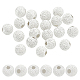 Pandahall Elite 20Stk. runde 925 strukturierte Perlen aus Sterlingsilber(STER-PH0002-18)-1