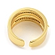 Brass Micro Pave Cubic Zirconia Open Cuff Ring(RJEW-C033-14G)-3
