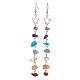 Chakra Theme Natural & Synthetic Gemstone Chip Dangle Earrings(EJEW-JE05629-01)-1