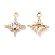 Brass Micro Pave Clear Cubic Zirconia Charms(X-KK-G418-08G)-2