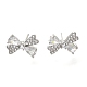 Brass Cubic Zirconia Stud Earrings(EJEW-M048-04P)-1