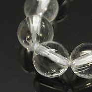 Natural Quartz Crystal Beads Strands, Rock Crystal Beads, Round, 12mm, Hole: 1mm, about 16pcs/strand, 7.5 inch(G-C175-12mm-2)