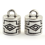 Tibetan Style Alloy Cord Ends, End Caps, Cadmium Free & Lead Free, Antique Silver, 22x17mm, Hole: 4.5mm, about 160pcs/1000g, Inner Diameter: 14.5mm(TIBEP-S300-28AS-RS)