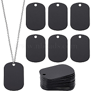 Aluminum Pendants, Stamping Blank Tag, Rectangle, Black, 38x25.5x0.5mm, Hole: 3.5mm, 30pcs/box(ALUM-BC0001-60)