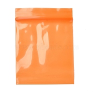 Solid Color PE Zip Lock Bags, Resealable Small Jewelry Storage Bags, Self Seal Bag, Top Seal, Rectangle, Orange, 8x6cmm, Unilateral Thickness: 2.7 Mil(0.07mm), about 90~100pcs/bag(OPP-M001-01C-05)
