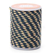 4-Ply Polycotton Cord Metallic Cord, Handmade Macrame Cotton Rope, for String Wall Hangings Plant Hanger, DIY Craft String Knitting, Dark Slate Gray, 1.5mm, about 4.3 yards(4m)/roll(OCOR-Z003-D27)