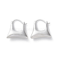 Rack Plating Brass Hoop Earrings, Long-Lasting Plated, Real Platinum Plated, 19x18.5x5mm, Pin: 0.7mm(EJEW-S241-21P)