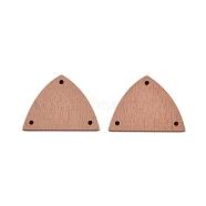 Poplar Wood Dyed Triangle Chandelier Component Links, Bisque, 20.5x27.5x2.5mm, Hole: 1.6mm(WOOD-N016-14)