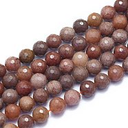 Natural Strawberry Quartz Beads Strands, Round, Faceted(128 Facets), 10mm, Hole: 1.2mm, about 38pcs/Strand, 15.55 inch(39.5cm)(G-K310-A08-10mm)