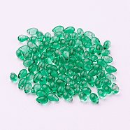 Transparent Resin Beads, Top Drilled Beads, Teardrop, Medium Sea Green, 7x5mm, Hole: 1mm(GLAA-E026-56)