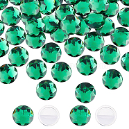50Pcs Self-Adhesive Acrylic Rhinestone Stickers, for DIY Decoration and Crafts, Faceted, Half Round, Green, 25x6mm(FIND-FG0001-93B)