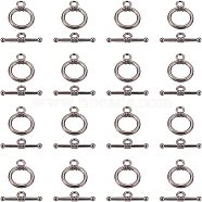 CCB Plastic Toggle Clasps, Ring, Gunmetal, Ring: 19x15x2mm, Hole: 3mm, Bar: 22x2mm, Hole: 2.5mm(CCB-FH0001-02B)