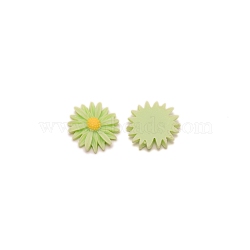 Opaque Resin Cabochons, Sunflower, Lawn Green, 25x6.5mm(RESI-CJC0011-04B-01)