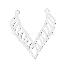 201 Stainless Steel Pendant Links, Laser Cut, Wing, Stainless Steel Color, 29.5x27x1mm, Hole: 1.6mm(STAS-S105-LA774-1)