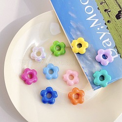 Opaque Acrylic Bead, Flower, Mixed Color, 18.3x19.2x6.9mm, Hole: 3.5mm(OACR-H028-B10)