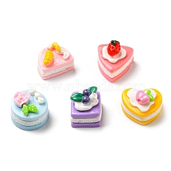 Opaque Resin Imitation Food Decoden Cabochons, Cake, Mixed Color, 14~18.5x16~20.5x13~16.5mm(CRES-D008-03)