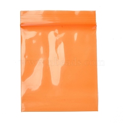 Solid Color PE Zip Lock Bags, Resealable Small Jewelry Storage Bags, Self Seal Bag, Top Seal, Rectangle, Orange, 8x6cmm, Unilateral Thickness: 2.7 Mil(0.07mm), about 90~100pcs/bag(OPP-M001-01C-05)