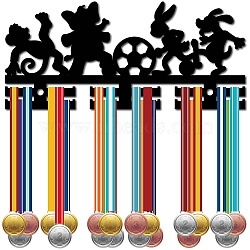 Acrylic Medal Holder, Medal Display Hanger Rack, Medal Holder Frame, with Standoff Pins, Football, 130x290x10mm, Hole: 8mm(AJEW-WH0296-052)