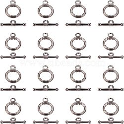 CCB Plastic Toggle Clasps, Ring, Gunmetal, Ring: 19x15x2mm, Hole: 3mm, Bar: 22x2mm, Hole: 2.5mm(CCB-FH0001-02B)