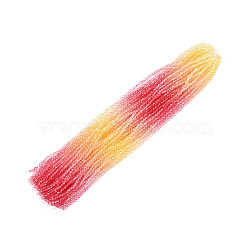 Gradient Color Baking Painted Glass Bead Strands, Faceted, Bicone, Colorful, 4.5x4mm, Hole: 0.8mm, about 83~86pcs/strand, 12.32~14''(31.3~35cm)(DGLA-A039-T4mm-A02)