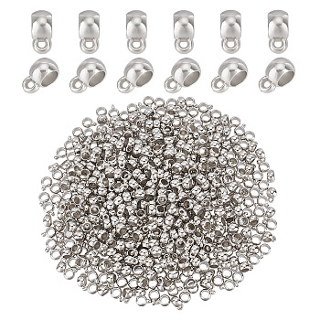 CCB Plastic Tube Bails, Loop Bails, Rondelle Bail Beads, Platinum, 11x5x8mm, Hole: 1.5mm, 600pcs/box