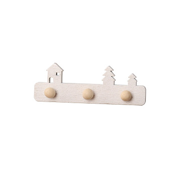 Wood Miniature Ornaments, Micro Landscape Home Dollhouse Accessories, Pretending Prop Decorations, White, 14x40mm
