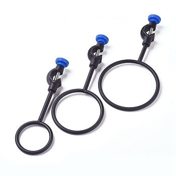 Iron Lab Stand Support Retort Ring Sets, for Chemistry or Physics Lab Work, Black, 178x60x22mm, 192x84x22mm, 200x102x22mm, 3pcs/set
