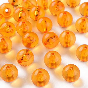 Transparent Acrylic Beads, Round, Orange, 16x15mm, Hole: 2.8mm, about 220pcs/500g